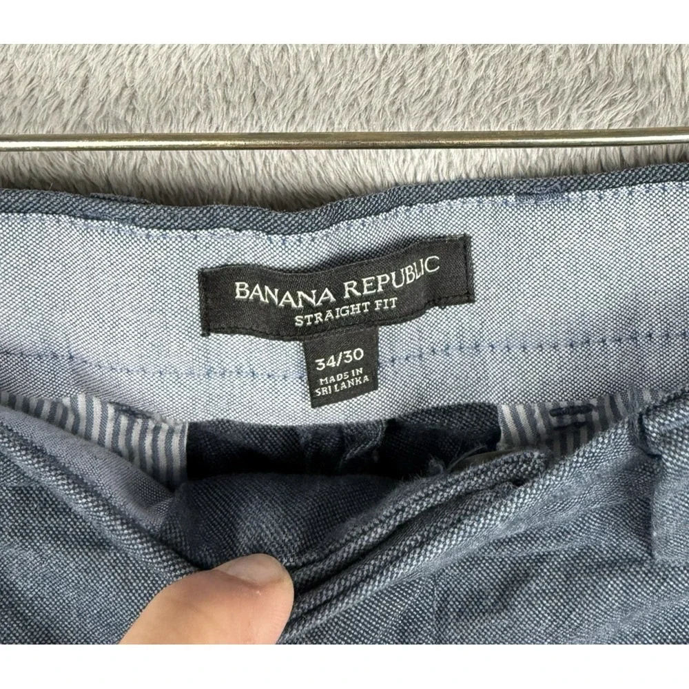 Banana Republic Pants Mens 34x30 Blue Cotton Straight Fit Lightweight Office